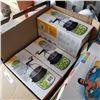 Image 2 : Box of food spiralizers, kettle and inflatable with box of water bottles