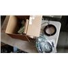 Image 1 : BOX OF ELECTRONICS, LED LIGHTS, IPAD STAND, CONTROLLERS, SPYGEN WIRELESS CHARGER