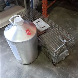 Live trap and metal container