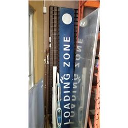 8ft wood loading zone sign and vinyl posters