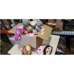 BOX OF DOLLS AND STUFFED ANIMALS