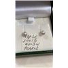 Image 2 : 14KT GOLD PEARL EARRINGS, 18KT GOLD PLATED NECKLACE, AND VINTAGE SHERMAN NECKLACE