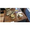 Image 3 : HEAVY BRASS FIGURE, TWO HEAVY BRASS CANDLESTICKS AND BRASS HORSE