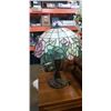 Image 1 : TABLE LAMP WITH LEADED GLASS SHADE