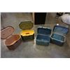 Image 2 : 2 VINTAGE PLASTIC SEWING BASKETS AND 2 VINTAGE CASES