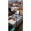 Image 1 : VINTAGE FLOOR LAMP WITH GLASS SHADE PAINTED WITH HORSE SCENES
