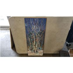 BIRCH IN MIDWINTER 12X30"  ORIGINAL PAINTING BY OTTO JEGODTKA