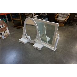 2 WHITE DRESSER TOP MIRRORS