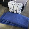 Image 1 : NEW SET OF 15 DARK BLUE COMMERCIAL MOVING BLANKETS RETAIL $269 PER BUNDLE 72" X 80"