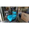 Image 2 : BRAND NEW HANGING EGG CHAIR - RETAIL $949 BLUE CUSHIONS W/ NECK PILLOW, FOLDABLE FRAME, POWDER COATE