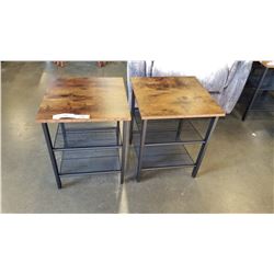 NEW PAIR OF MODERN INDUSTRIAL END TABLES RETAIL $269
