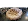 Image 1 : Half moon adjustable lounge bamboo chair with new cushion