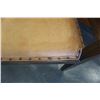 Image 2 : VINTAGE BROWN LEATHER WALNUT ENTRY BENCH