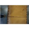 Image 3 : VINTAGE BROWN LEATHER WALNUT ENTRY BENCH