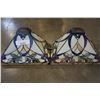 Image 1 : 2 LEADED GLASS WALL SCONCE SHADES