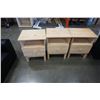 Image 1 : 3 PINE 1 DRAWER NIGHTSTANDS