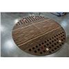 Image 1 : 7 FOOT 11 INCH ROUND HAND TUFTED WOOLEN RUG BROWN