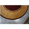 Image 2 : 8 FOOT ROUND HAND TUFTED WOOLEN RUG BURGUNDY AND GOLD