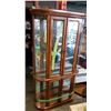 Image 1 : BOWED FRONT DISPLAY CABINET CRACKED BACK MIRROR