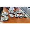 Image 1 : JOHNSON BROS FRIENDLY VILLAGE, TEACUPS SAUCERS, PLATES, CREAM AND SUGAR