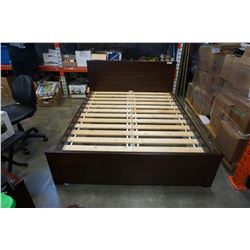 QUEENSIZE ESPRESSO BEDFRAME WITH UNDER BED STORAGE DRAWER