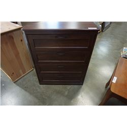 BROWN 4 DRAWER CHEST OF DRAWERS