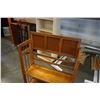 Image 3 : ANTIQUE OAK FOLDING SHELF MADE IN PEOPLES REPUBLIC OF CHINA - APPROX 46 INCHES TALL