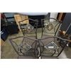Image 2 : 4 METAL WICKER LOOK SEAT PATIO CHAIRS WITH TILE ACCENTS