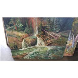 LITTLE FALLS BY THE OLD RIDGE 20X26" ORIGINAL PAINTING BY OTTO JEGODTKA