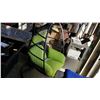 Image 2 : BRAND NEW HANGING EGG CHAIR - RETAIL $949 GREEN CUSHIONS W/ NECK PILLOW, FOLDABLE FRAME, POWDER COAT