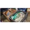 Image 1 : 2 TOTES OF DECORATIVE HOUSEWARES, PLATTERS, ETC