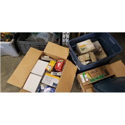 2 BOXES OF LIGHTBULBS, FLOOD LIGHTS, AND TRACK LIGHTS