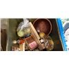 Image 3 : 2 TOTES OF WOODEN AND ASSORTED COLLECTIBLE ESTATE ITEMS