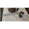 Image 2 : Swing arm magnifying light and box of electronics