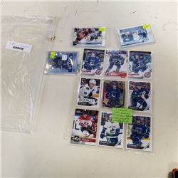 12 CANUCK CARDS - ROOKIES PETTERSON, BOESER, HUGHES, GAUDETTE, HORVAT, ETC.