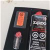 Image 2 : New zippo lighter, fluid and flints with case