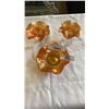 Image 1 : 3 PIECES VINTAGE MARIGOLD CARNIVAL GLASS