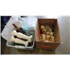 Image 1 : TOTE AND BOX OF ESTATE BONE CHINA AND GLASS VASES