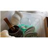 Image 3 : TOTE AND BOX OF ESTATE BONE CHINA AND GLASS VASES