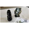 Image 3 : 2 STONE MASKS AND DECORATIVE MAYFAIR BOWL