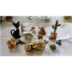 ESTATE BONE CHINA FLOWERS, ANIMAL FIGURES, ETC