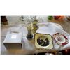 Image 1 : ANTIQUE CHINA PLATES AND VASE AND MIKASA COMPOTE