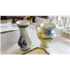 Image 2 : ANTIQUE CHINA PLATES AND VASE AND MIKASA COMPOTE