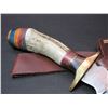 Image 2 : Unmarked Damascus Knife- 5" Blade- 4.25" Handle