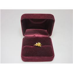 Solid 10K Black Hills Gold Ring w/ Diamond