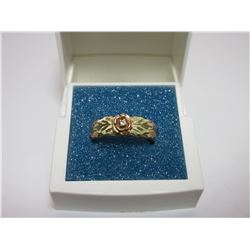 Solid 10K Black Hills Gold Ring w/ Diamond