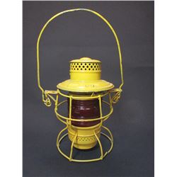 UPRR Lantern- The Adams And Westlake Co- Red Globe- 10" X 6.5" Base