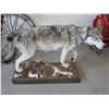 Image 1 : Full Body Wolf Mount- Base 47" X 19"- Wolf 38" H