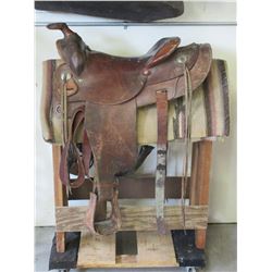 Colorado Saddle- 15.5" Seat- Nickel Conchos- Crupper Ring- Good Sheepskin- Sell's W/Stand And Pad.