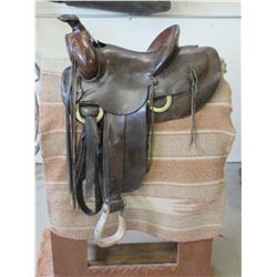N Porter Saddle- 13.5" Seat- Fair Sheepskin- Sells w/Stand And Blanket